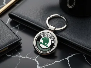 Skoda Glänzend Schlüsselkette Edel Metall Robust